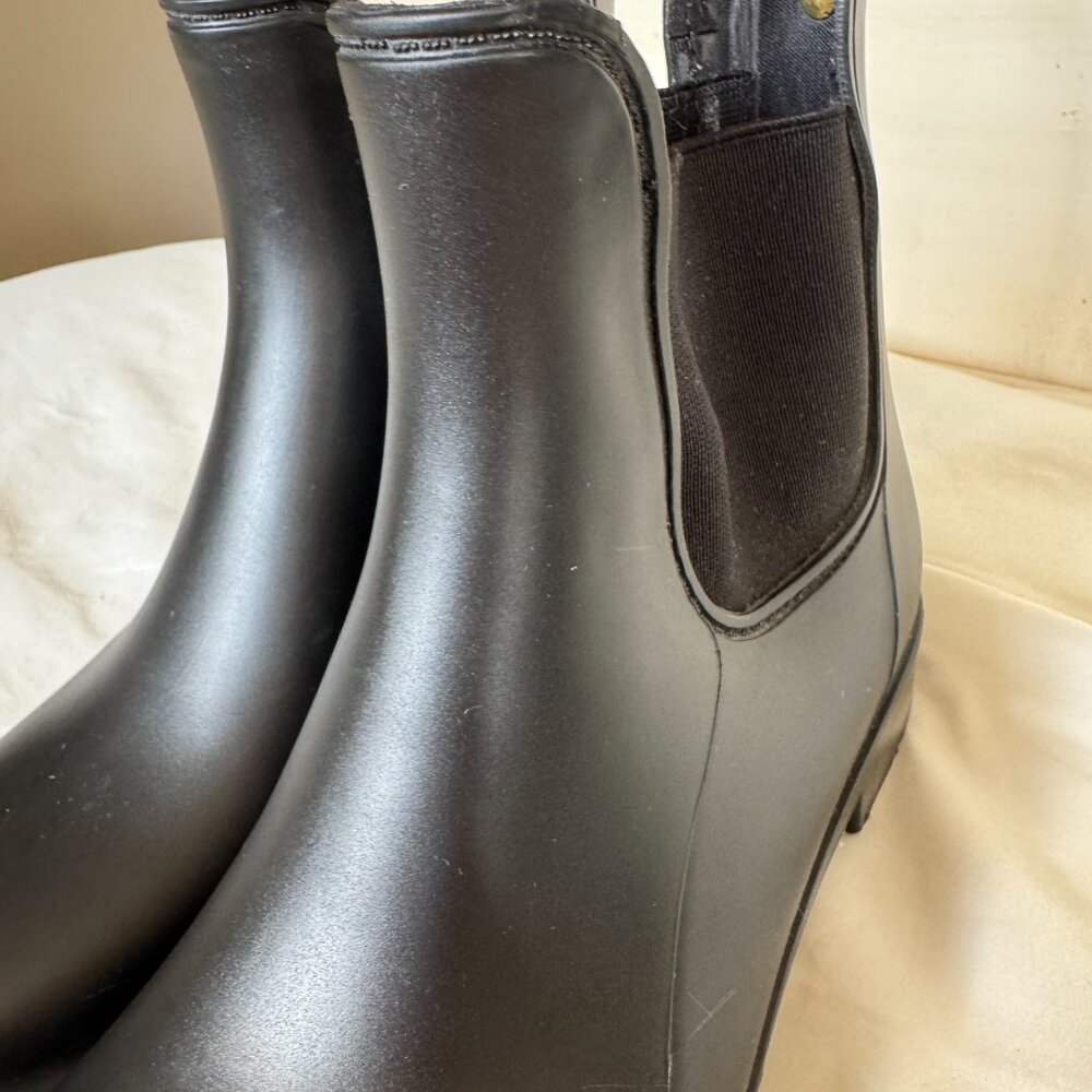GUC, Sam Edelman Tinsley Rain Boots, Black, US Women's Size 8, Bonded Leather - Picture 11 of 16